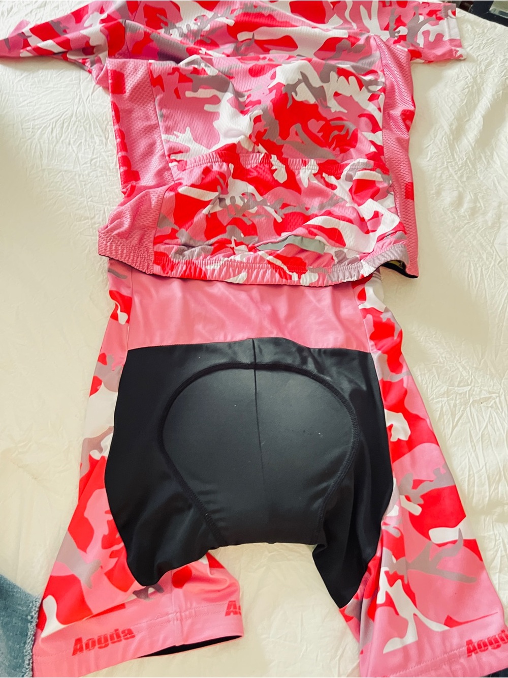 Pink Camo Cycling Jersey and Bib Shorts Set